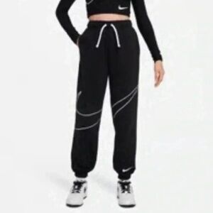 Nike Girls Medium Jogger Sweatpant Club Fleece Big Swoosh Oversized Baggy